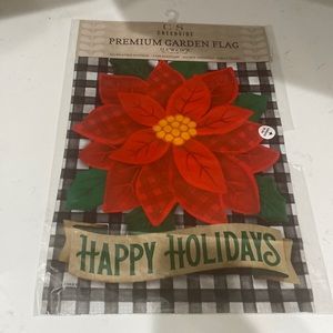 Garden flag Happy Holidays NEW  Creekside garden flag double-sided